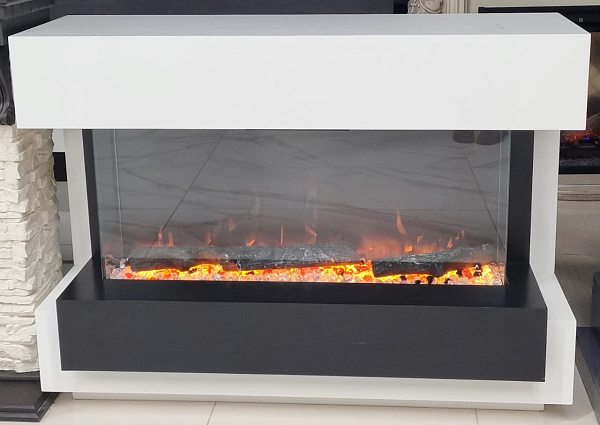 Каминокомплект Cube 36 - Белый с черным с очагом Astra 36 RF (выставочный образец)_8